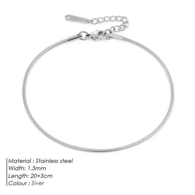 SUNIBI Edelstahl-Fußkette in schlichtem Design