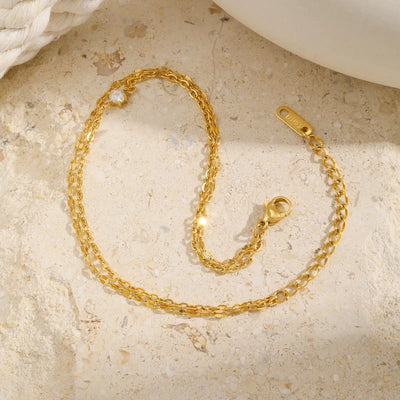 ✨ Zarte Goldkette mit Strass 💎 – als Fußkette oder Armband tragbar 👣💫