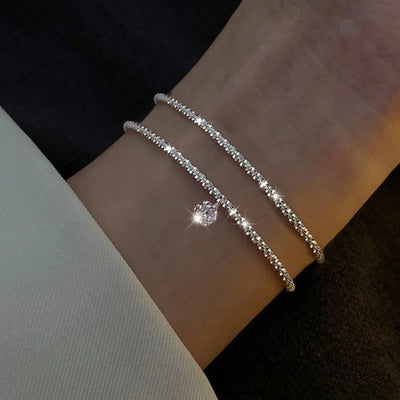 Luna Shine – Funkelndes Doppelarmband mit Herzanhänger 💎✨