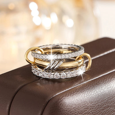 Luxury Chain Ring – Gold & Zirkonia vereint✨
