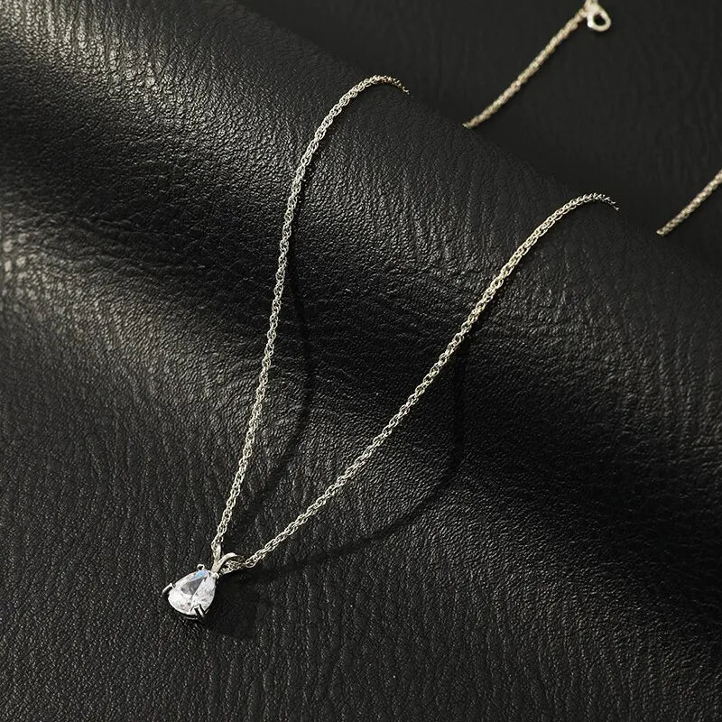 Crystal Drop – Tropfenanhänger aus Sterling Silber
