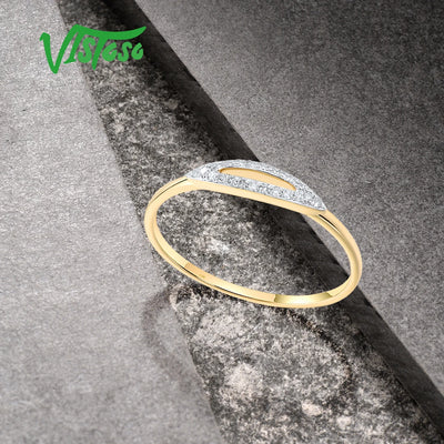Zarter 585er Goldring mit funkelndem Diamant-Cutout ✨
