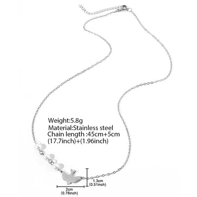 🕊️ Pearl Peace Necklace – Eleganz trifft Symbolik