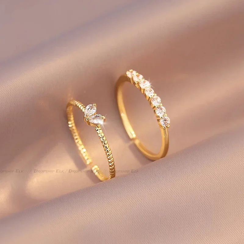 💫 Elegantes Zirkonia-Ring Set – In Gold & Silber verfügbar✨