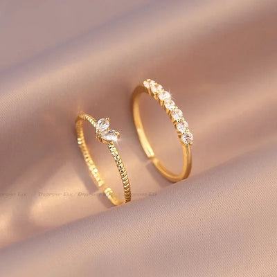 💫 Elegantes Zirkonia-Ring Set – In Gold & Silber verfügbar✨