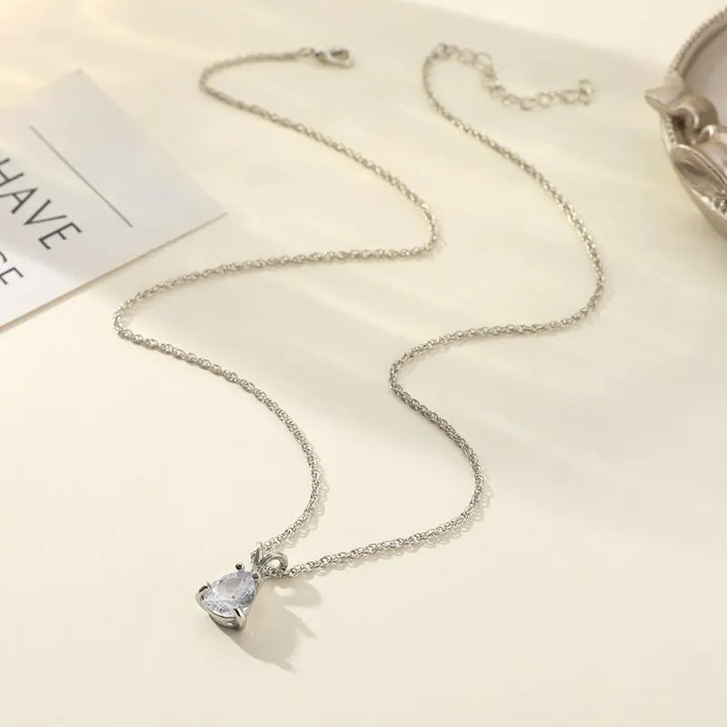 Crystal Drop – Tropfenanhänger aus Sterling Silber