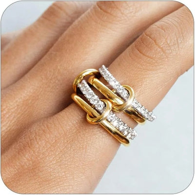Luxury Chain Ring – Gold & Zirkonia vereint✨