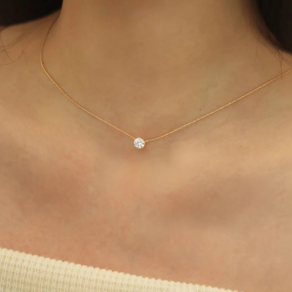 Golden Glow – Minimalistische Kette mit Glanzstein✨💎