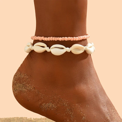 Boho Muschel-Fußkettchen Set – Sommer Vibes fürs Fußgelenk🐚🌟