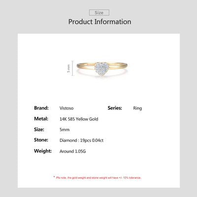 💛 Herzring aus 585 Gold mit echten Diamanten 💎 – Zertifizierte Eleganz