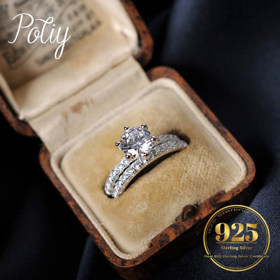 Eleganter Solitär-Ring mit funkelndem Zirkonia