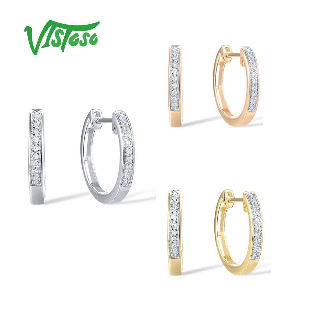 💎 14K Echtgold Ohrringe mit Diamanten – Luxuriöse Eleganz in Gold, Weißgold & Roségold 💫