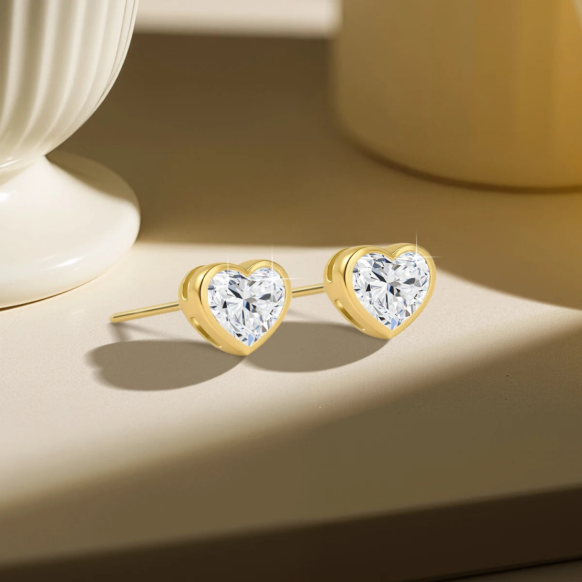 ✨ Heart Glow – 585 Gold Love Studs 💛 #GoldenVibes