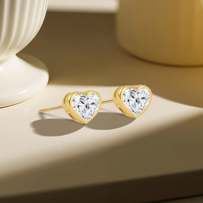 ✨ Heart Glow – 585 Gold Love Studs 💛 #GoldenVibes