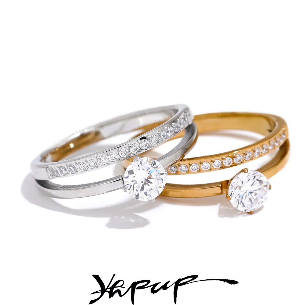 💍 DuoGlanz – Verlobungsring-Set in Gold & Silberoptik mit Zirkonia 💫