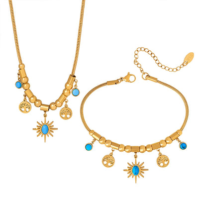 ☀️ Boho Glow Set – Sonne, Spirit & Style in Gold & Türkis ✨