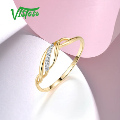 Zarter 585 Goldring mit Diamanten – Echtheitszertifikat inklusive✨