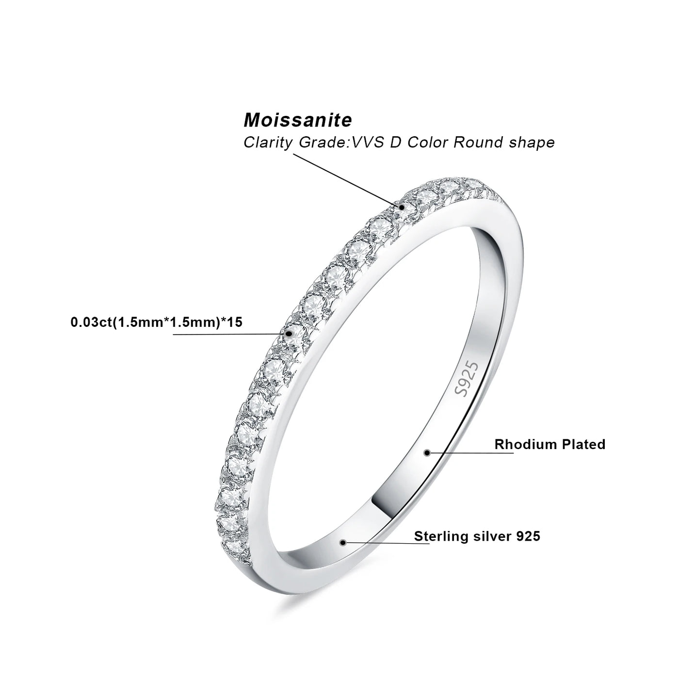 💍 Zeitloser Luxus – 925 Silberring mit Moissanite & GRA Zertifikat ✨