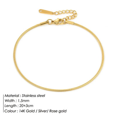 SUNIBI Edelstahl-Fußkette in schlichtem Design