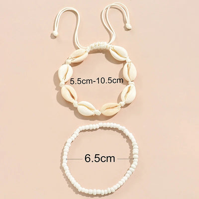 Boho Muschel-Fußkettchen Set – Sommer Vibes fürs Fußgelenk🐚🌟