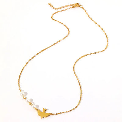 🕊️ Pearl Peace Necklace – Eleganz trifft Symbolik