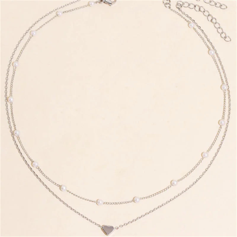 Elegant Pearl Grace – Verstellbare Perlenkette in Gold/Silber