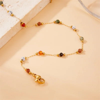 Elegantes Perlenarmband mit Natursteinakzenten