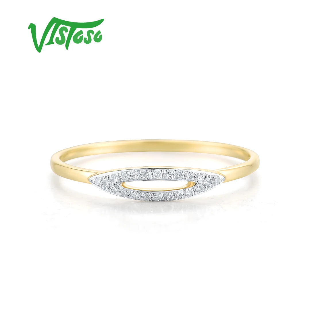 Zarter 585er Goldring mit funkelndem Diamant-Cutout ✨