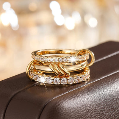 Luxury Chain Ring – Gold & Zirkonia vereint✨