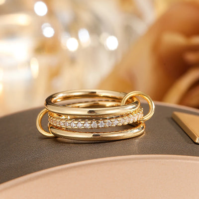 Luxury Chain Ring – Gold & Zirkonia vereint✨