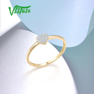 💛 Herzring aus 585 Gold mit echten Diamanten 💎 – Zertifizierte Eleganz