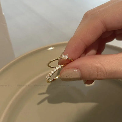 💫 Elegantes Zirkonia-Ring Set – In Gold & Silber verfügbar✨