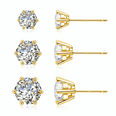 💎 14K Echtgold Ohrstecker mit Moissanite Diamant – Zertifiziertes Luxus-Paar 💛