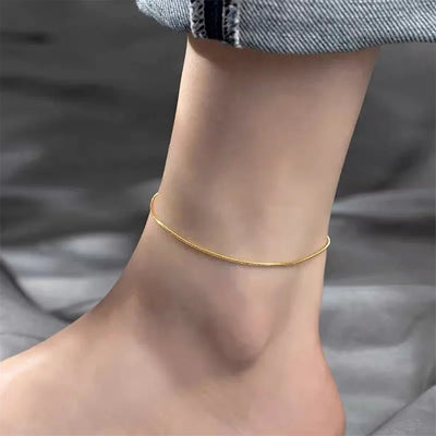 SUNIBI Edelstahl-Fußkette in schlichtem Design
